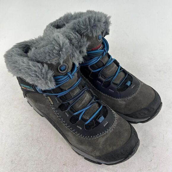 Merrell Thermo Arc 6 Beluga Boot Women US 8 Gray Suede Waterproof 200G Hiking - Picture 4 of 10